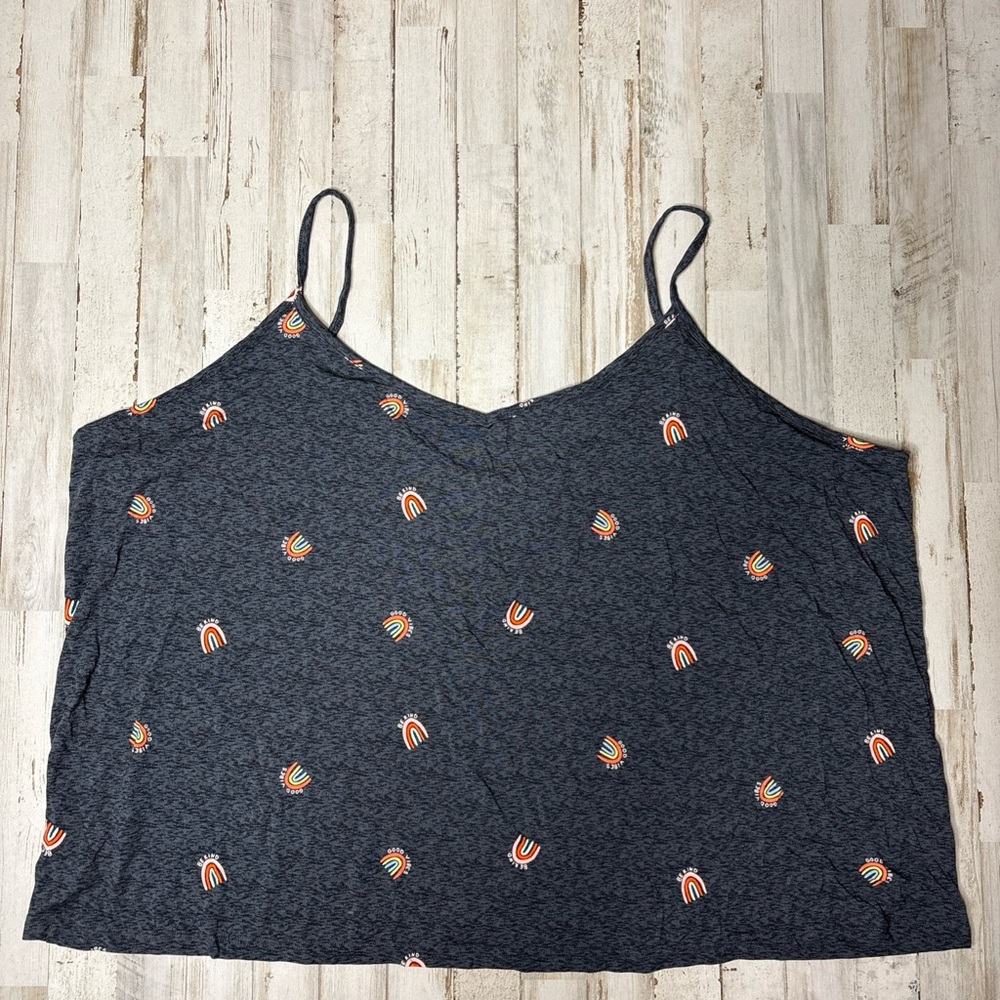 Old Navy Charcoal Rainbow Pajama Top 4x